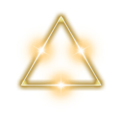 Wall Mural - gold triangle frame line light neon sparkle