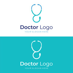 Wall Mural - Doctor stethoscope logo template design for health care with creative idea. Vector illustration.