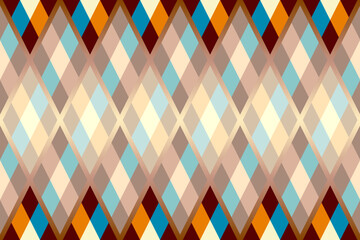Fototapete - Argyle seamless vector pattern background. Pattern of a rhombuses.