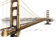 © Fotograf - golden gate isolated on white background. Generated by AI