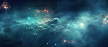 Science Fiction Nebula Background. AI Generated Image