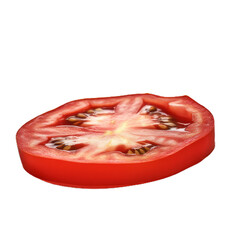 Wall Mural - slice of tomato isolated on transparent background cutout