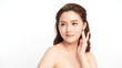 © kitthanes - Beautiful young asian woman with clean fresh skin on white background, Face care, Facial treatment, Cosmetology, beauty and spa, Asian women portrait.