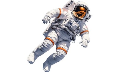 Wall Mural - An astronaut during a spaceflight in outer space. Generative AI