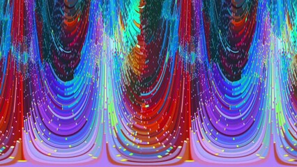 Canvas Print - Abstract particle colorful wave flow up. Big data, science, futuristic background