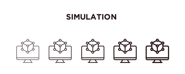 simulation icon. Outline simulation  vector from programming concept. Thin, light, regular, bold, extra bold editable simulation  icon.