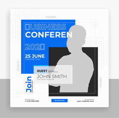 Wall Mural - Creative business conference social media post banner template