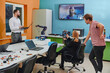 © .shock - A group of colleagues working together in a robotics laboratory, focusing on the intricate fields of robotics and 3D printing. Showcase their dedication to innovation, as they engage in research