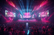 © JoonasJrvinen - Esports tournament stage with cheering crowd.  Generative AI.