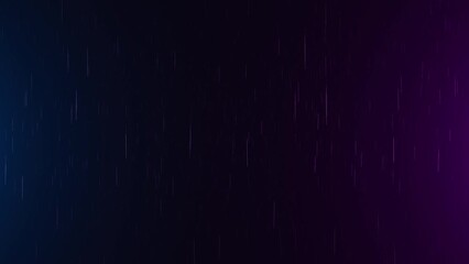 Wall Mural - Rain On A Dark Background Illuminated By Flashing Neon Lights For Conceptual Banners And Templates In The Seamless 3D Animation And 4K Loop Stock Video