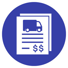 Canvas Print - transportation costs icon with a truck