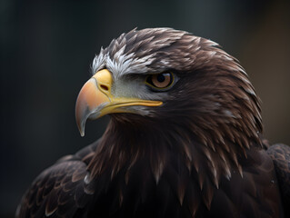 Majestic Eagle sitting on tree in the nature