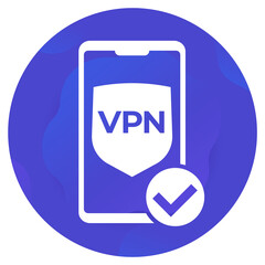 Sticker - VPN icon with mobile phone