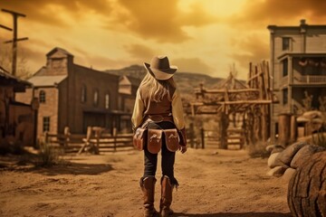 Cowboy saloon wild west. Generate Ai