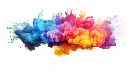 Wall Mural - Color ink water rainbow background blend abstract cloud paint swirl burst. Colorful ink abstract: rainbow swirls in a burst of artistic energy. Pigment liquid chemical science. Generative AI