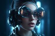 Cyberpunk girl goggles style. Generate Ai
