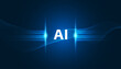 Abstract Artificial Intelligence on Atomic and Technology Background with Computer wave Systems dot blue.