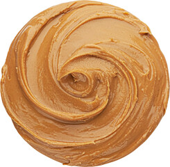 Wall Mural - caramel cream, boiled condensed milk swirl isolated on white background with clipping path, top view