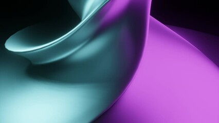 Wall Mural - minimal metal blue and purple fluorescent spiral in infinite rotation. design. spinning metal whirl 