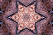 Geometryczny kalejdoskop w kształcie gwiazdy w kolorach brązu, efekt rozlanej farby wygenerowany cyfrowo - tło, tekstura, tapeta