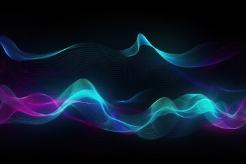 Wall Mural - Illustration Wave Line on Electric Background