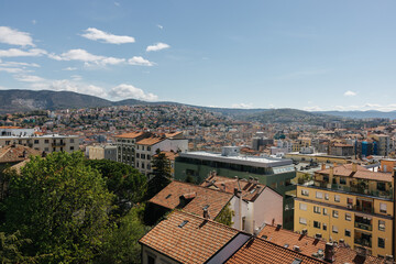 Wall Mural - City of Trieste in Italy on a sunny day