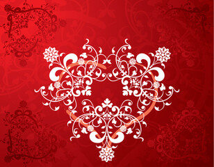 Sticker - Valentines abstract background with hearts, vector illustration