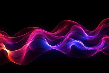 Canvas Print - abstract background with glowing neon lines. Data transfer concept. Scientific digital wallpaper of neurolink