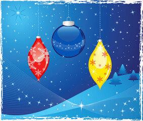 Sticker - Abstract  Christmas background  - vector