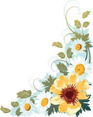 Wall Mural - Grunge paint flower background element for design illustration