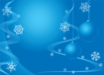 Poster - Christmas. Greeting card. Blue. A vector illustration.