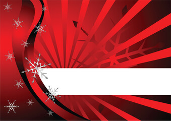 Sticker - Snow crystals and star burst with copy space over red