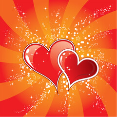 Poster - Valentines Day background with Hearts, element for design, vector illustration