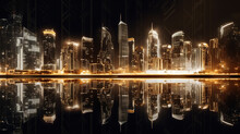 Black And Gold, Night City Dubai,   Kyoani   TRON   James Bond Style, Night Sky, Generative AI