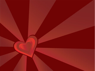 Sticker - Valentine's day vector image with starburst background. Funky and retro image.