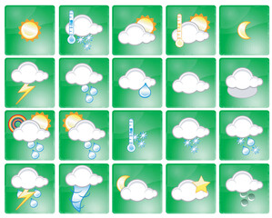 Wall Mural - set of different weather icons