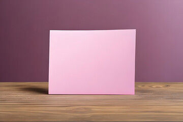 Sticker - pink note card and blank paper isolated on palet pink background