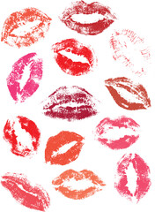 Wall Mural - print of lips, kiss, vector illustration