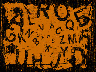 Poster - Letter Grunge Background with letters falling into the center