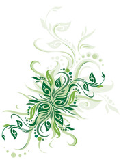 Sticker - Green floral background vector illustration design for greeting cards