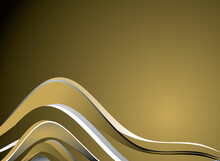 Abstract Illustrated Golden Background With Gold Waves And Plenty Of Copy Space