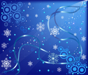 Sticker - Abstract artistic winter background - vector