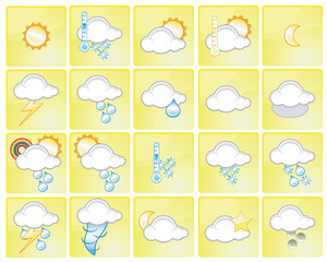 Wall Mural - set of different weather icons