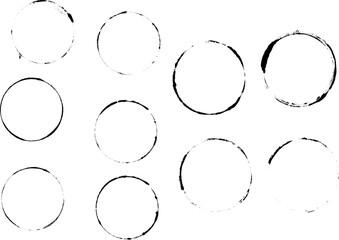 Wall Mural - 10 Grunge Cup rings - Highly Detailed vector grunge elements