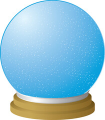 Wall Mural - snow globe with a round wooden stand ready to add your own image