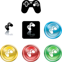 Wall Mural - Several versions of an icon symbol of a stylised game controller