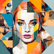 © Nicolas - abstract modern art portrait of a beautiful yougn women