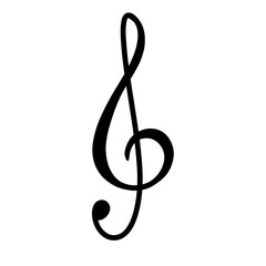 G- clef is a musical symbol. PNG transparent illustration