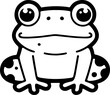 Frog vector illustration. Black and white Frog coloring book or page for children