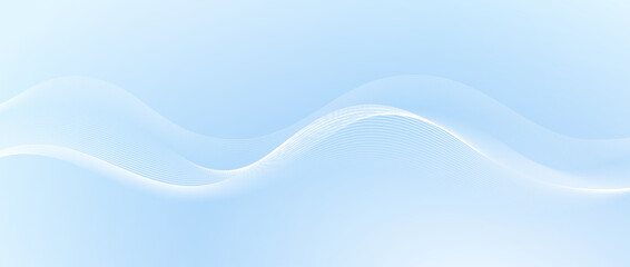 Wall Mural - undulate smooth wave lines design. abstract flowing curved stripes template. white fluid shape on li